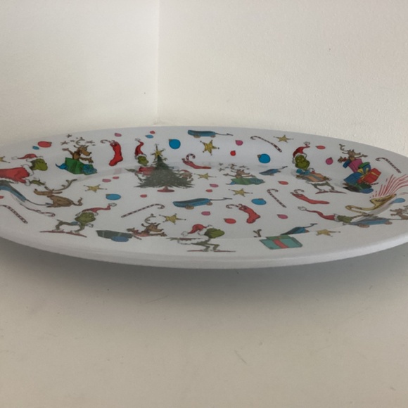 NEW HOW THE GRINCH STOLE CHRISTMAS LARGE OVAL COOKIE PLASTIC PLATE - Picture 6 of 8